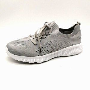 Tiosebon Womens Slip On Walking Sneakers Gray‎ Mesh Low Top Laces Wedge EUR 43